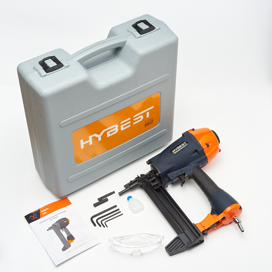 Пистолет гвоздезабивной монтажный Hybest SR40 (пневматический, гвозди CN) - 3