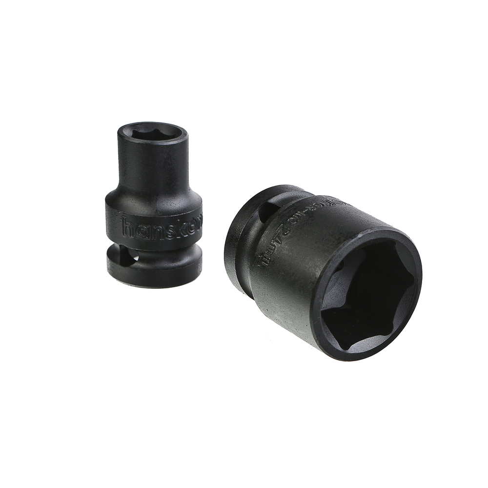 Набор ударных головок CrMo 10 шт 10-24 мм, посадка 1/2&ampquot, короткие, Hanskonner - 3