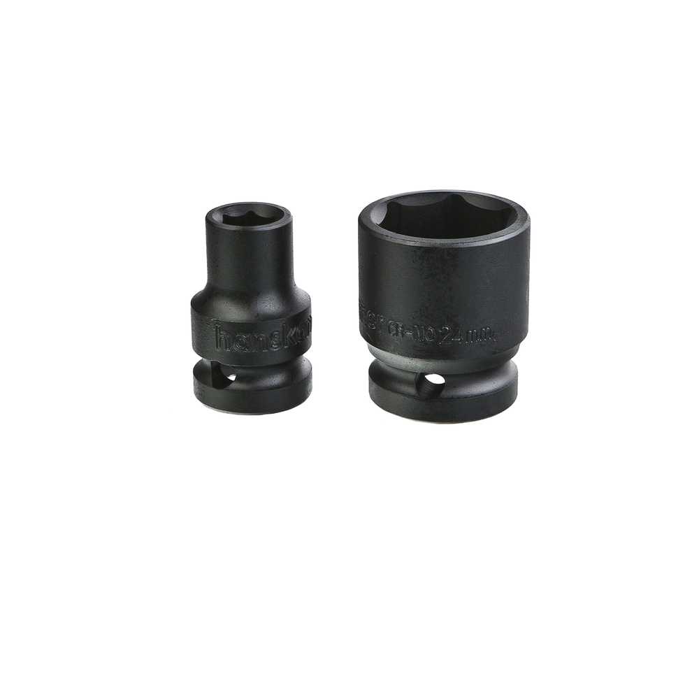 Набор ударных головок CrMo 10 шт 10-24 мм, посадка 1/2&ampquot, короткие, Hanskonner - 2